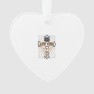 Jesus Christ My Living Hope Vintage Cross Ornament