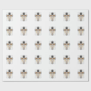 Jesus Christ My Living Hope Vintage Cross Wrapping Paper