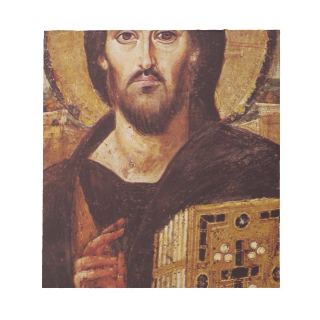 Jesus Christ Pantocrator Christian Icon Notepad (Front)