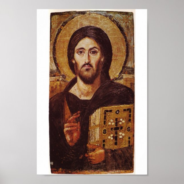 Jesus Christ Pantocrator Christian Icon Poster (Front)
