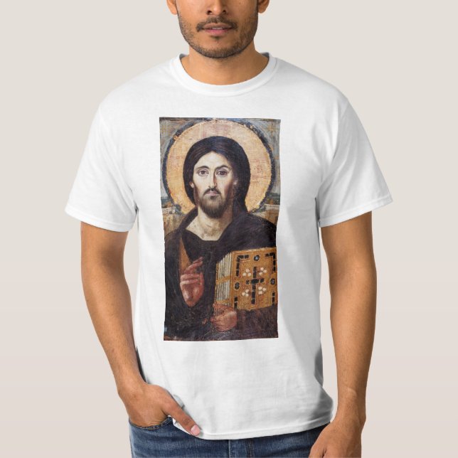 Jesus Christ Pantocrator Christian Icon T-Shirt (Front)