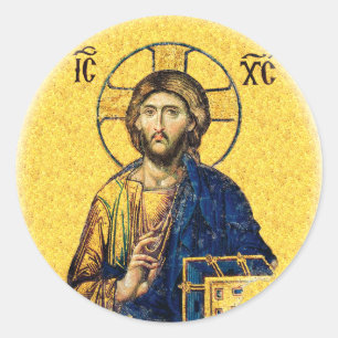 Jesus Christ Pantocrator Classic Round Sticker