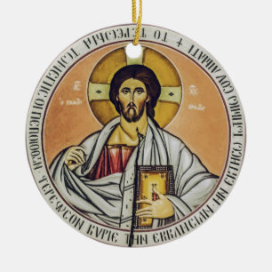 Jesus Christ Pantocrator dome of the Church Ceramic Ornament