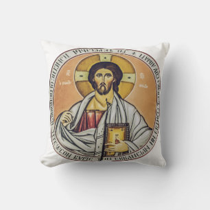 Jesus Christ Pantocrator dome of the Church Cushion