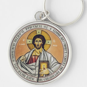 Jesus Christ Pantocrator  dome of the Church Key Ring