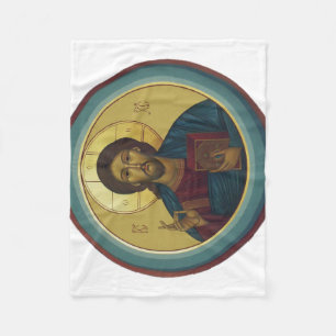 Jesus Christ Pantocrator  Fleece Blanket