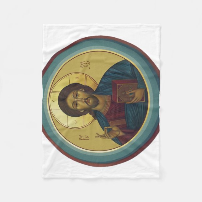 Jesus Christ Pantocrator  Fleece Blanket (Front)