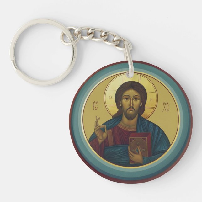 Jesus Christ Pantocrator  Key Ring (Front)