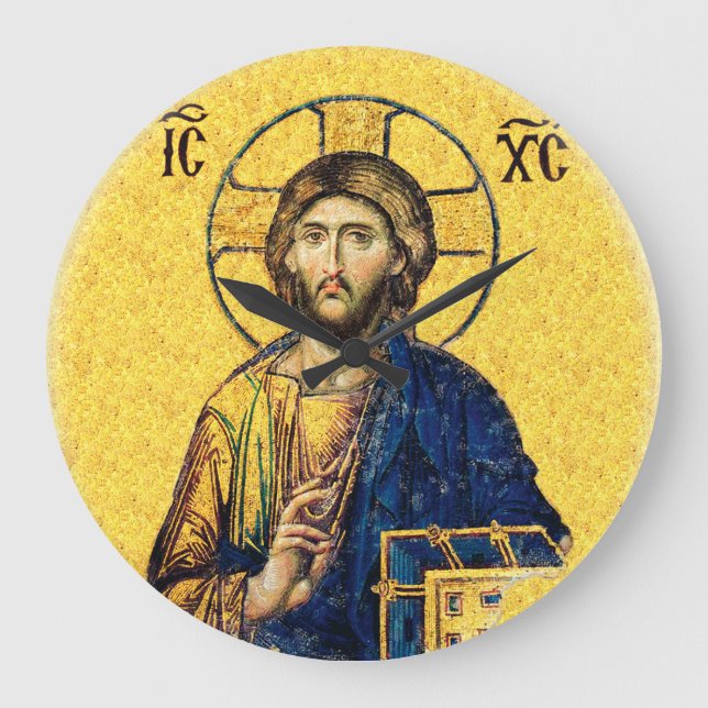 Jesus Christ Pantocrator Large Clock (Front)