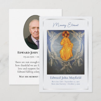 Jesus Christ, Pantocrator, Orthodox Photo Memorial Thank You Card