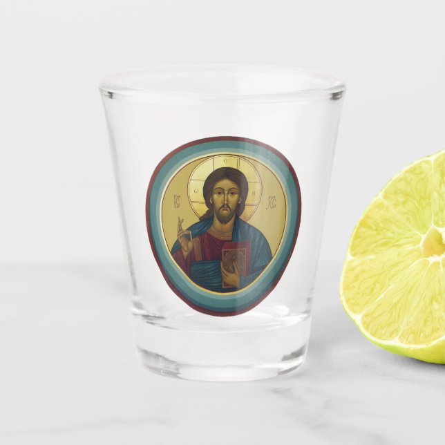 Jesus Christ Pantocrator  Shot Glass (Front)