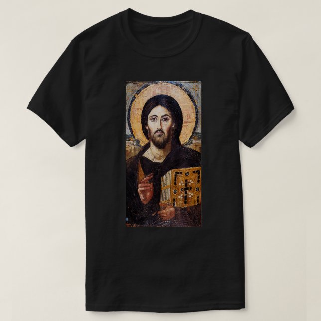 Jesus Christ Pantocrator Sinai Orthodo Christian I T-Shirt (Design Front)