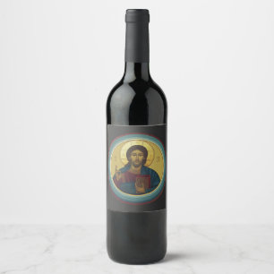 Jesus Christ Pantocrator Wine Label