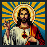 Jesus Christ  Poster<br><div class="desc">A religious design of Jesus Christ Sacred Heart in pop art style</div>