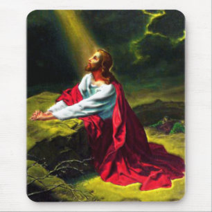 Jesus Christ Praying in the Garden of Gethsemane Mouse Pad