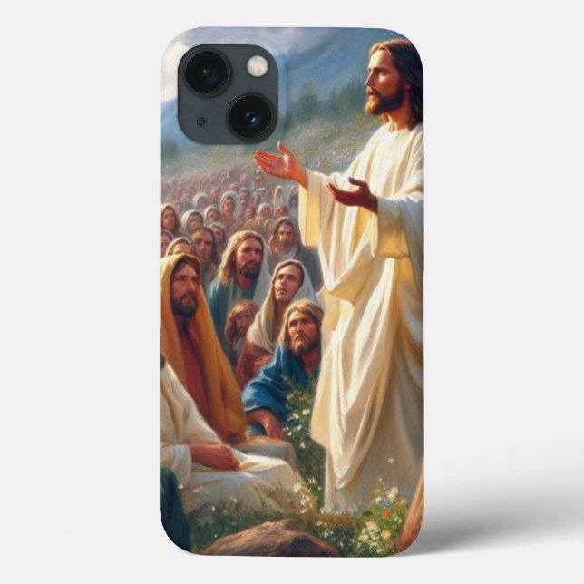 Jesus Christ preaching to the masses Case-Mate iPhone Case (Back)