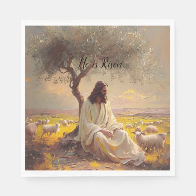 Jesus Christ Religious Easter Catholic  Napkin (Front)