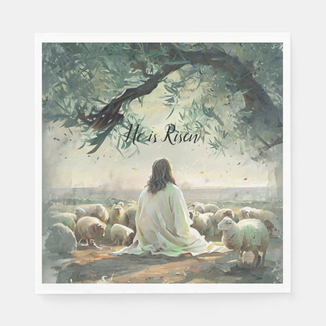 Jesus Christ Religious Easter Catholic  Napkin (Front)