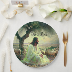 Jesus Christ Religious Easter Catholic Paper Plate