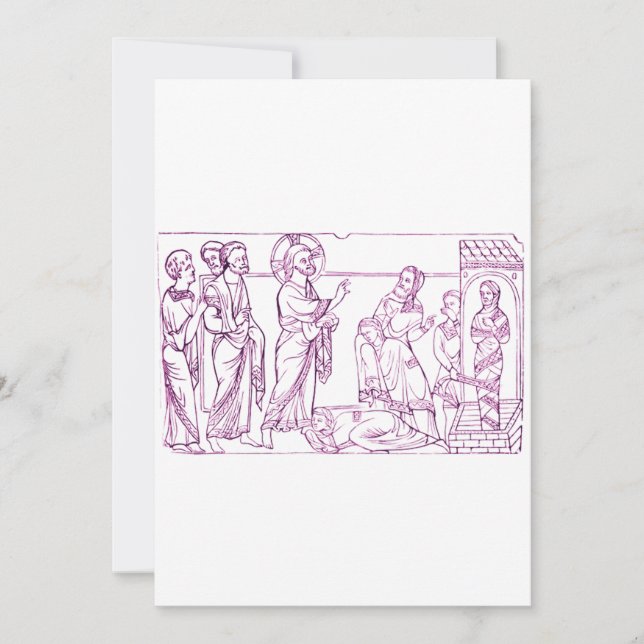 Jesus Christ resurrects Lazarus Invitation (Front)