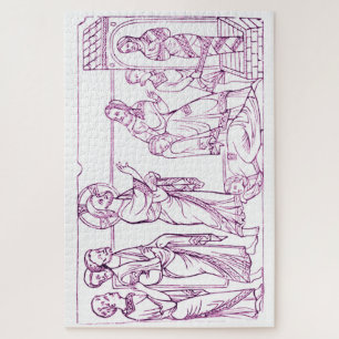 Jesus Christ resurrects Lazarus Jigsaw Puzzle