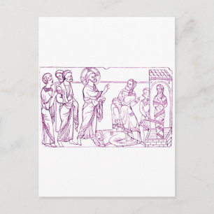 Jesus Christ resurrects Lazarus Postcard