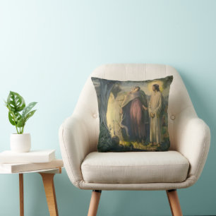 Jesus Christ Risen by the Tomb by ML Greer Cushion