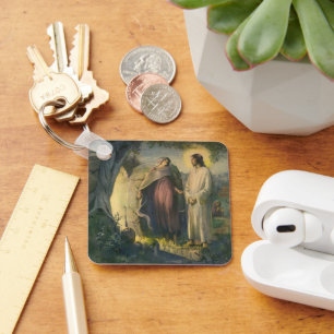 Jesus Christ Risen by the Tomb by ML Greer Key Ring