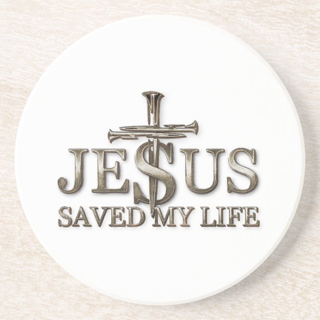 Jesus Christ Saved My Life Gift For Women Men Coaster (Front)