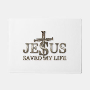 Jesus Christ Saved My Life Gift For Women Men Doormat