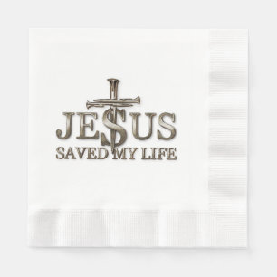 Jesus Christ Saved My Life Gift For Women Men Napkin