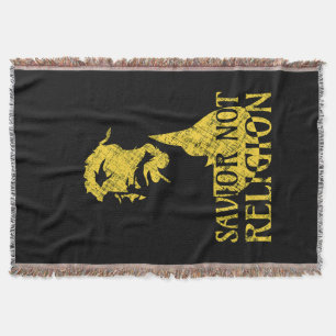 Jesus Christ - Saviour Not Religion Throw Blanket