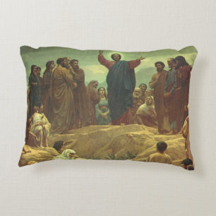 Jesus Christ Sermon on the Mount, Vintage Religion Decorative Cushion