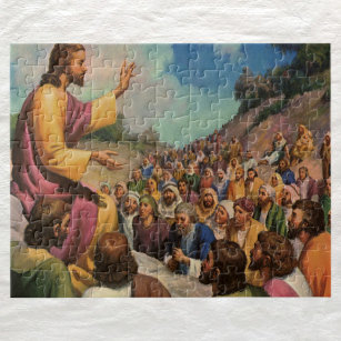 Jesus Christ Sermon on the Mount, Vintage Religion Jigsaw Puzzle