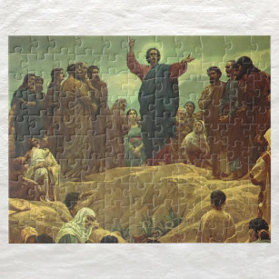Jesus Christ Sermon on the Mount, Vintage Religion Jigsaw Puzzle