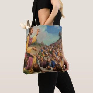 Jesus Christ Sermon on the Mount, Vintage Religion Tote Bag