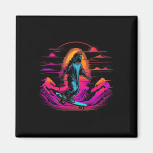 Jesus Christ Skateboarding - Retro Christian Skate Magnet