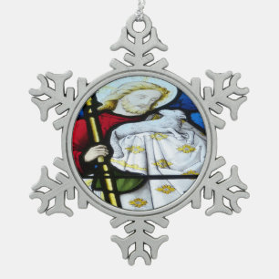 Jesus Christ son of God have mercy Snowflake Pewter Christmas Ornament