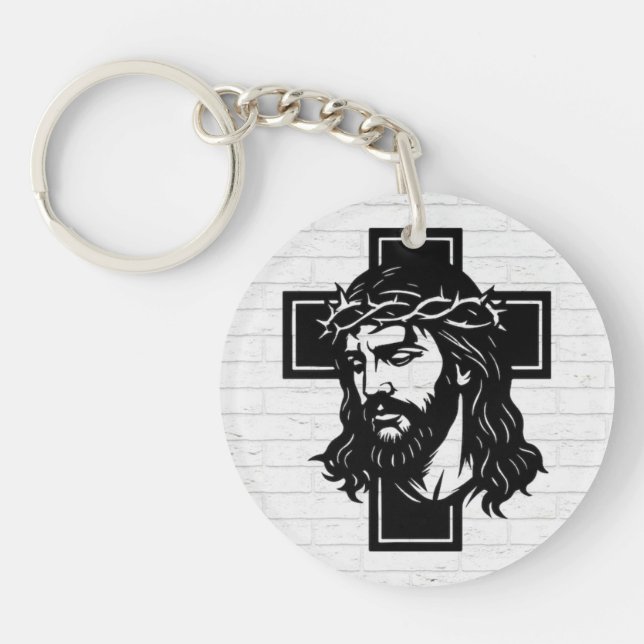 Jesus Christ Spiritual Art Keychain - Religious Ke (Front)