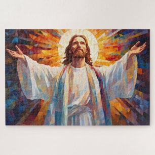 Jesus Christ Stained Glass Art Puzzle