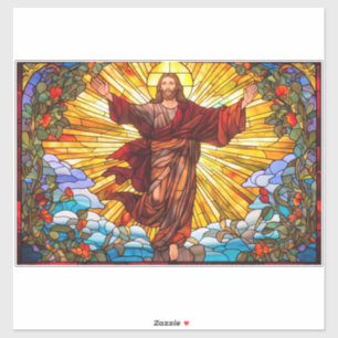 Jesus Christ Stained Glass Art Sticker