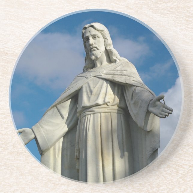 Jesus Christ statue Coaster (Front)