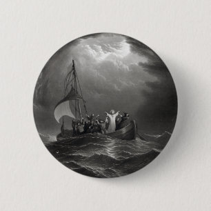 Jesus Christ Stills the Tempest 6 Cm Round Badge