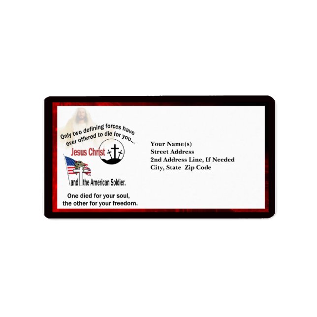 Jesus Christ & the American Soldier Custom Address Label (Front)