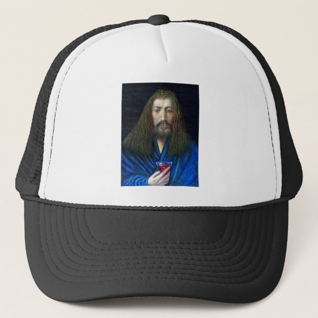 JESUS CHRIST, THE CHALICE IN EMMAUS TRUCKER HAT (Front)