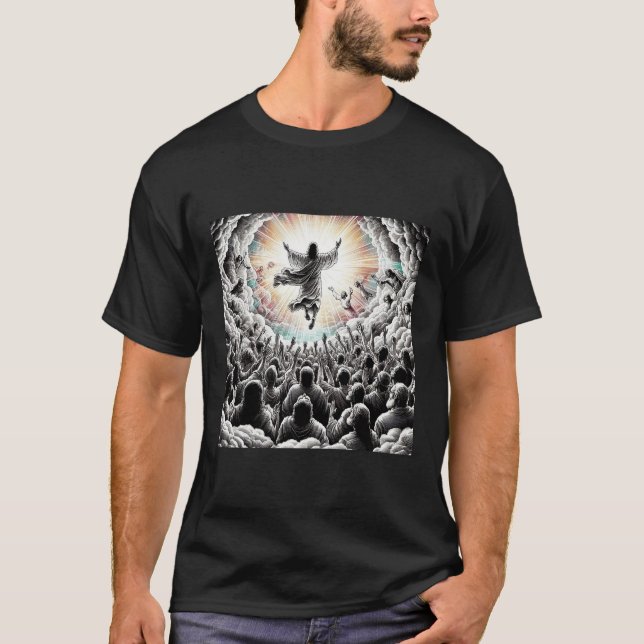 Jesus Christ The Rapture Religious Christian Art  T-Shirt (Front)