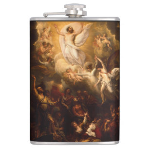 Jesus Christ the Resurrection and Angels Hip Flask