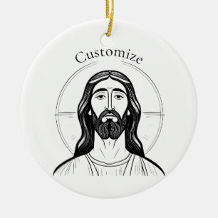 Jesus Christ Thunder_Cove Ceramic Ornament