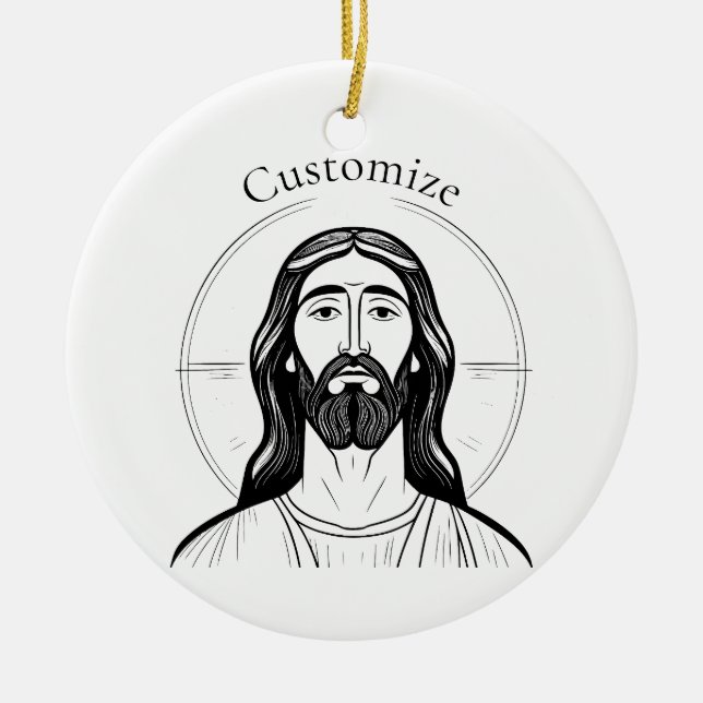 Jesus Christ Thunder_Cove Ceramic Ornament (Front)