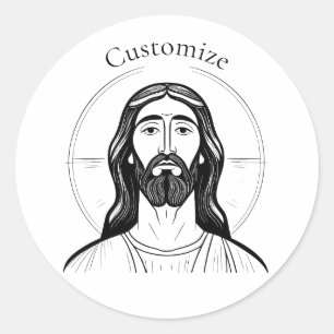 Jesus Christ Thunder_Cove Classic Round Sticker